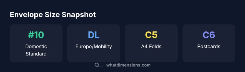 Illustration of envelope sizes and corresponding uses