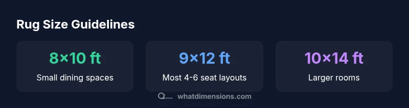 Infographic showing dining room rug size guidelines