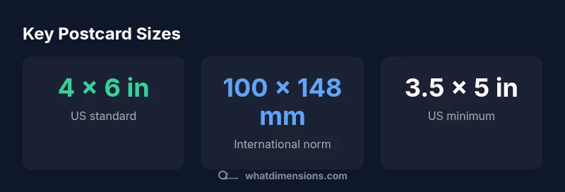 Postcard sizes infographic