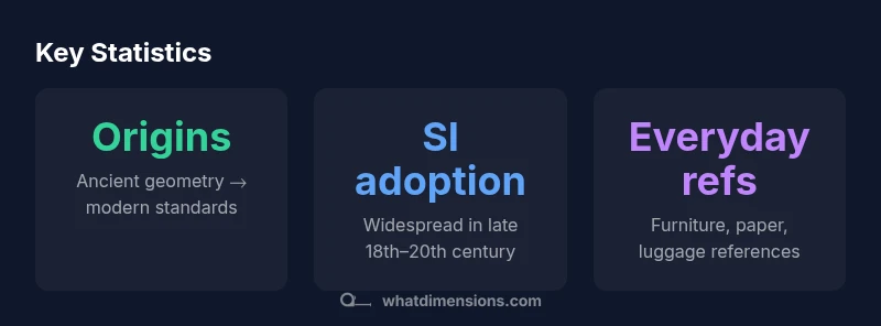 Infographic showing evolution of dimensions and standard references.