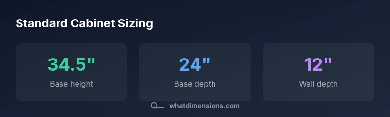 Infographic showing base and wall cabinet sizes