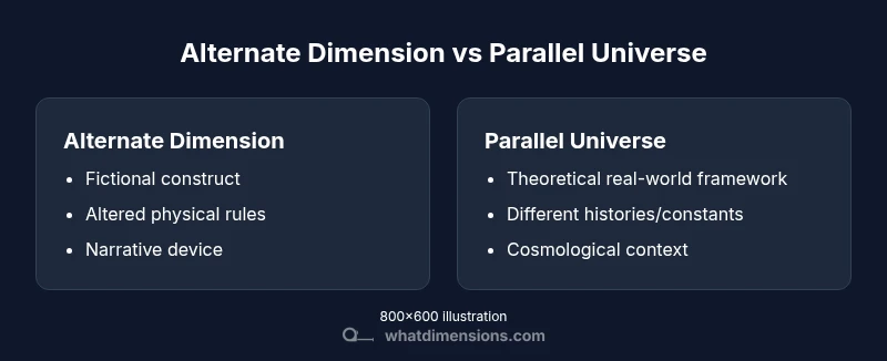 Visual comparison of alternate dimension and parallel universe concepts