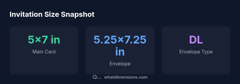 Infographic showing main card size, envelope size, and DL envelope
