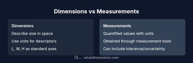 Infographic comparing dimensions and measurements