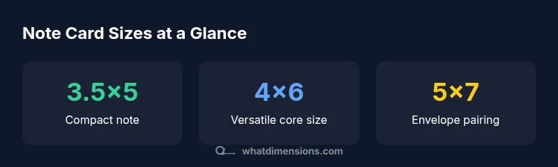 infographic showing common note card sizes and envelopes